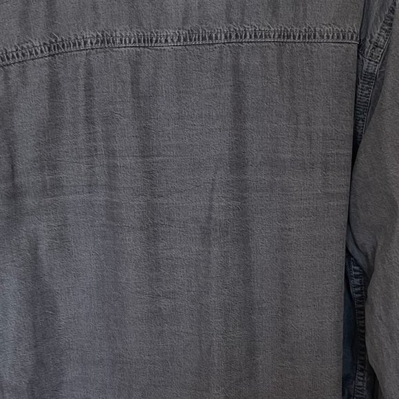 Garage Distressed Gray Long Sleeve Collared Button Shirt | L - Picture 4 of 5